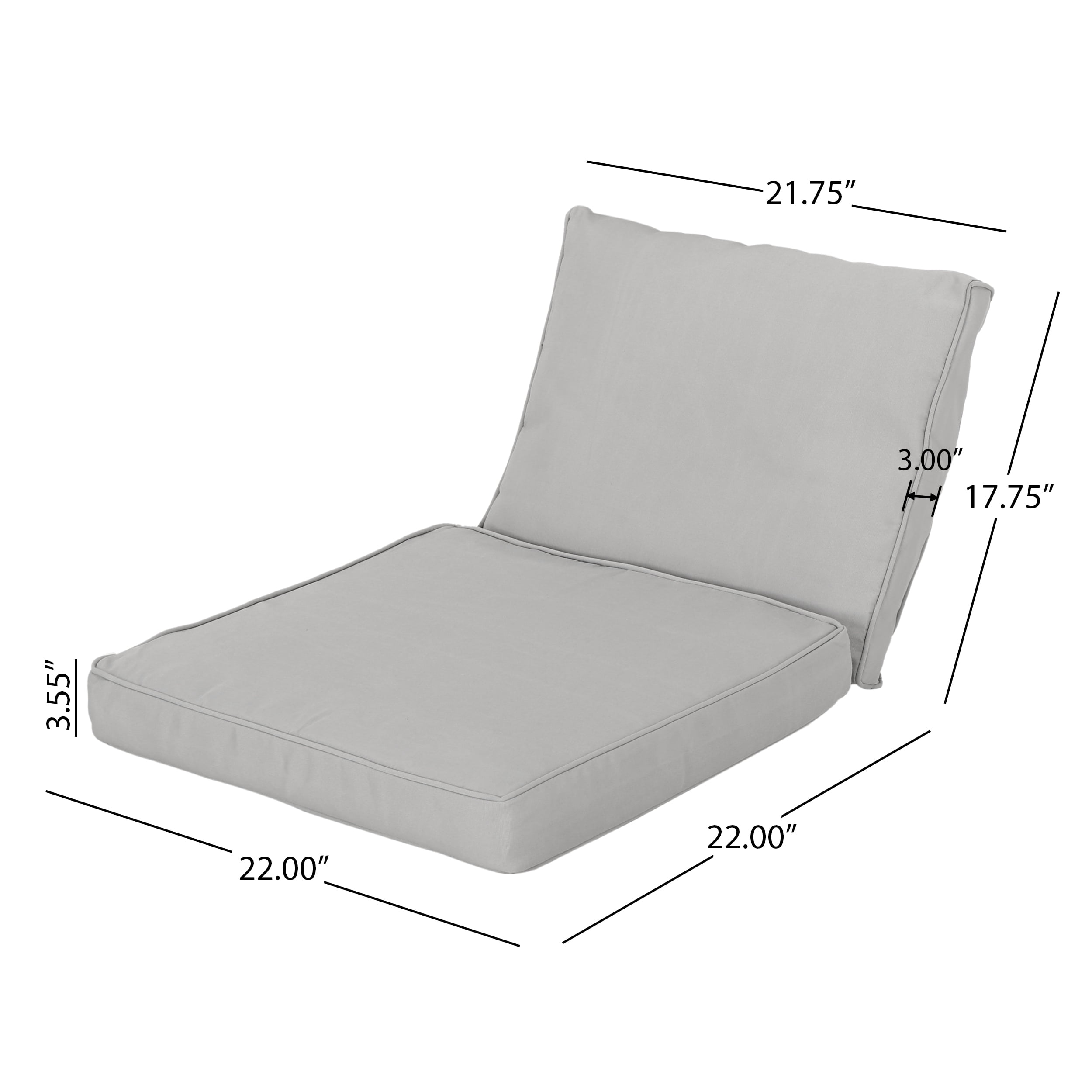 Noble House Hopewell Outdoor Fabric Club Chair Cushions in Silver