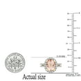 thumbnail image 4 of Dazzlingrock Collection 10X8mm Oval Morganite & Round White Diamond Halo Style Engagement Ring for Women (0.40 ctw, Color I-J, Clarity I1-I2) in 18K Yellow Gold, Size 6.5, 4 of 5