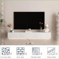 thumbnail image 3 of TV Furniture | Modern 69” Floating Wall-Mounted TV Stand with 16-Color LEDs | White | MDF, 3 of 8