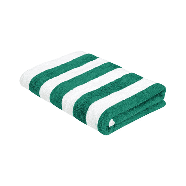 "Toalla Rayada Extra Grande Microfibra Suave 180x100 Belug Color Verde Rayas "