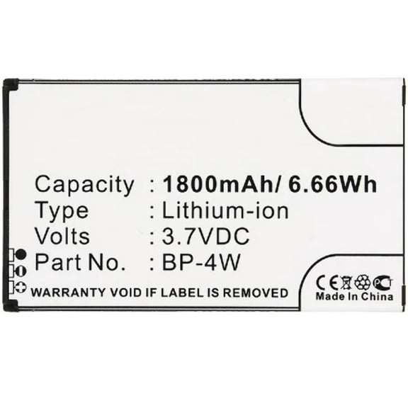 Batteries N Accessories BNA-WB-L3911 Cell Phone Battery - Li-ion, 3.7, 1800mAh, Ultra High Capacity Battery - Replacement for Nokia BP-4W Battery