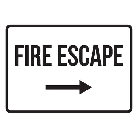 - Fire Escape Right Arrow No Parking Business Safety Traffic Signs Black - 7.5x10.5