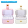 thumbnail image 3 of Unique Bargains Velvet Ring Box, 2 Pack 4 Slots Travel Ring Box Jewelry Holder Portable Mini Jewelry Case for Rings, White Pink, 3 of 6
