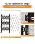 TEQIN Metal Expandable Dog Gate,Versatile Accordion Safety Barrier,Portable Retractable Barricade, Adjustable Pet Fence, Free Standing 360°Rolling Barricade Gate For Indoor and Outdoor