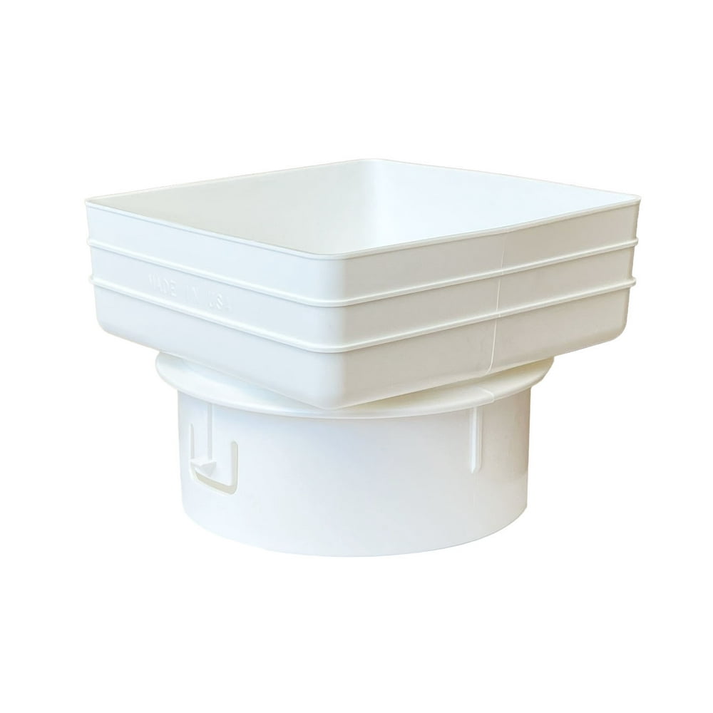 Plastic Universal Downspout to Drain Tile Adapter (6X6X6, White