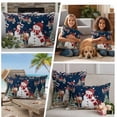 thumbnail image 5 of Navy Blue Christmas Outdoor Waterproof Pillow Covers, Red Snowman Xmas Tree Snowflake Winter Decorative Rectangle Throw Pillowcase Sofa Cushion Sham for Patio/Couch/Chair, 20"x12" 2 Pack, 5 of 8