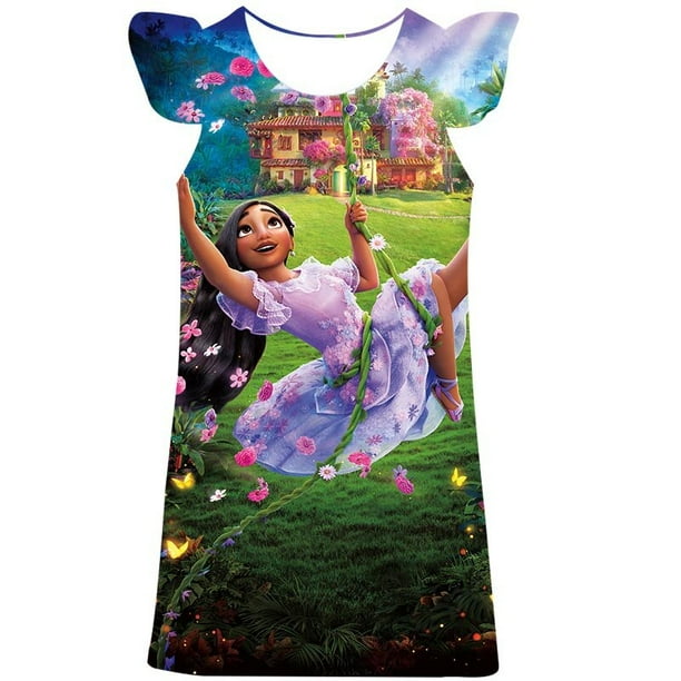 2023 año niña Magic full house vestido princesa niños ropa dibujos animados 3D estampado verano moda Magic full house princesa Dress6T Gao Jinjia LED