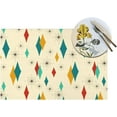 thumbnail image 5 of Mid Century Modern Placemats Set of 4 Retro Decor Table Mats for Kitchen Dining Table Holiday Party Heat Resistant Washable Farmhouse Yellow Place Mats, Linen 12x18 Inch, 5 of 6