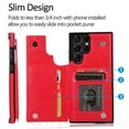 thumbnail image 3 of Dteck Case for Samsung Galaxy S22 Ultra,Shockproof PU Leather Wallet Case Card Holder Kickstand Flip Magnetic Hybrid Rubber Back Phone Cover for Galaxy S22 Ultra 5G,Red, 3 of 9