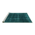 thumbnail image 2 of Ahgly Company Machine Washable Indoor Rectangle Oriental Turquoise Blue Industrial Area Rugs, 7' x 9', 2 of 4