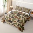 thumbnail image 3 of Manfei Wild Wolf Bed Spread Queen,Kawaii Squirrel Queen Coverlet Set,Brown,3pcs, 3 of 7