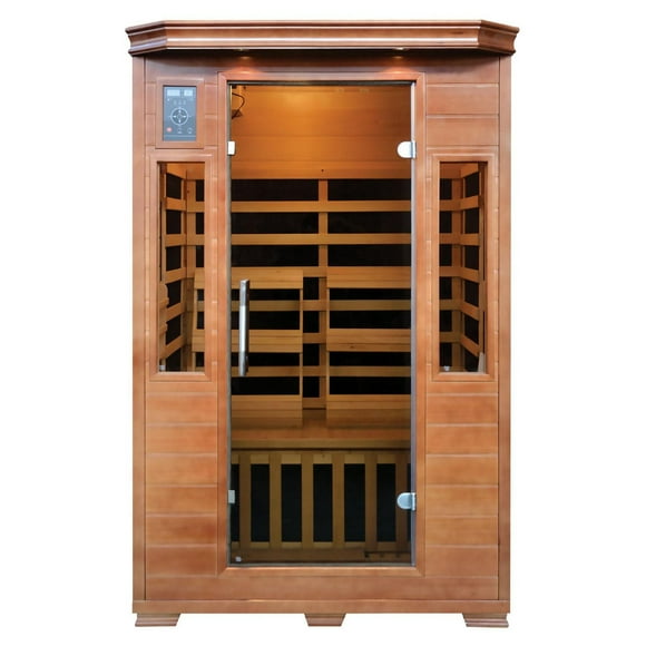 2-Person Hemlock Premium Infrared Sauna w/ 6 Carbon Heaters