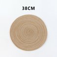 thumbnail image 3 of Round Woven Placemats Set of 6 Braided Border Boho Round Table Place Mats 15 inch Washable Dining Table Mats for Home Wedding Holiday Party, 3 of 5