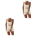 thumbnail image 2 of maskred 2 Pièces/set Jogging Femmes Gilet Shorts Polyester Crop Tops Pantalons Kit Blanc S 2Set, 2 of 6