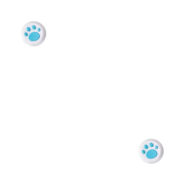 Bearachild Stick Caps Cómodo Útil Aumento de la forma de la pata de gato Reemplazo perfecto Thumbstick Cover Controller Accesorio azul sobre blanco 2Conjunto