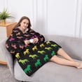thumbnail image 5 of Oversized Wearable Blanket Hoodie,Rainbow Puppy Sherpa Blanket Hoodie with Super Pockets,Super Warm Fuzzy Pullover for Women & Men, 5 of 6