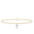 thumbnail image 4 of Rosec Jewels Lab Created Diamond Cross Charm Bracelet (EF-VS Quality) - Ready to Gift for Christmas, 14K Yellow Gold, 7.0 inches, 4 of 7