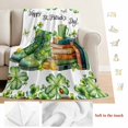 thumbnail image 5 of St. Patrick's Day Blanket Soft Cozy Warm Throw Blanket for Couch, Plush Fuzzy Flannel Fleece Blankets for Sofa, Lucky Shamrocks Boots Books Green Plants Bed Blankets Gifts for Men, 50"x60", 5 of 9
