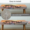 thumbnail image 5 of POLERO Dining Bench Cover Washable Fabric Piano Bench Seat Cover Removable Rectangle Seat Cushion Protector for Home Garden, Bedroom, Hotel (Tropical Palm Tree Sunset), 5 of 7