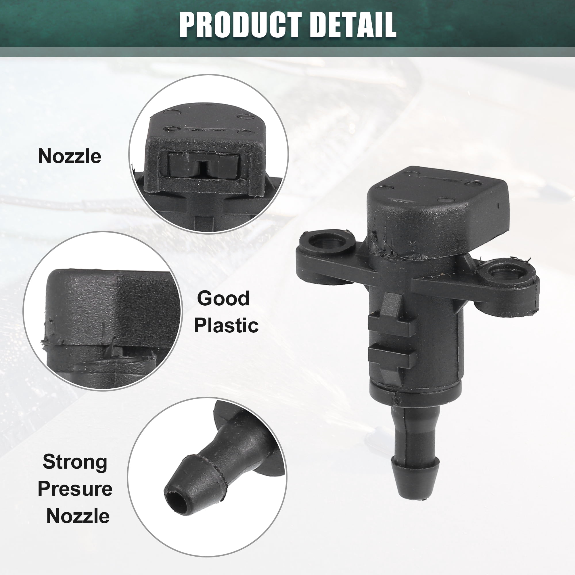 Unique Bargains Windshield Wiper Washer Nozzle Fit for Kia Forte 2014-2018