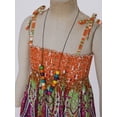 thumbnail image 5 of iiniim Girls Summer Sleeveless Straps Bohemian Beach Dress Flower Print Rainbow Beach Sundress 3-12 Orange 3-4, 5 of 7