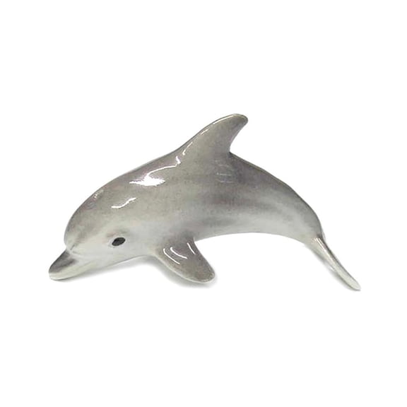 Northern Rose Dolphin Calf Hand-painted - Home Decor Reptile Decorative Figurine Birthday Gift - Miniature Porcelain Figurine