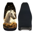 thumbnail image 2 of Uourmeti Horse Sunflower Starry Print Front Car Seat Cover 1 Piece, Seat Covers for Cars Polyester Perfect Fit Stretchy for Vans Sedan Suv, 2 of 6