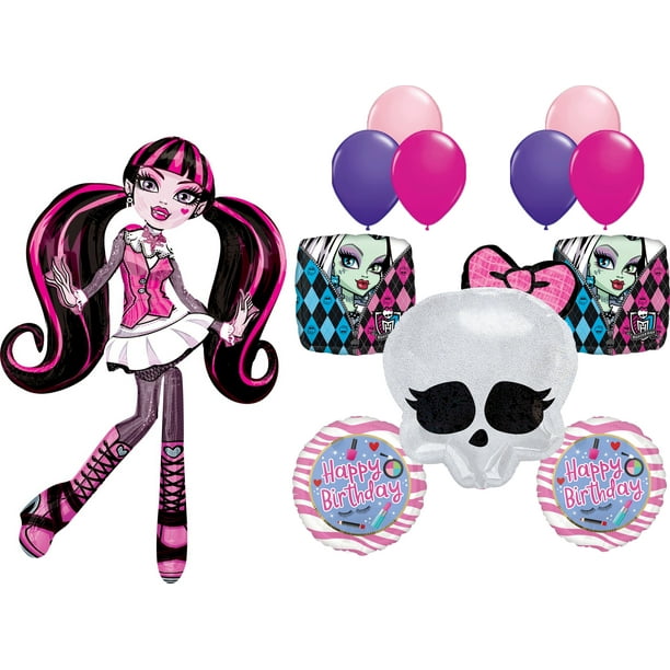 Monster High Party Supplies Frankiestein Birthday Balloon Bouquet Decorations and Draculara
