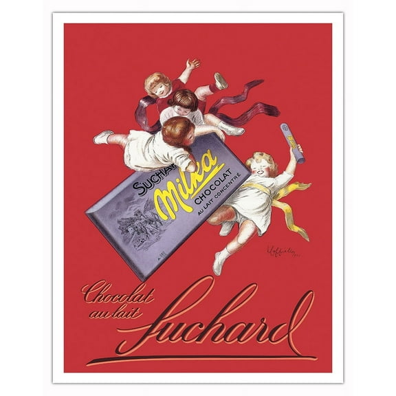 Suchard Milk Chocolate (Chocolat au Lait Suchard) - Vintage Advertising Poster by Leonetto Cappiello c.1925 - Fine Art Matte Paper Print (Unframed) 11x14in