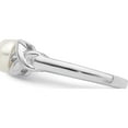 thumbnail image 3 of Sterling Silver Rhodium Fw Cultured Button Pearl & Diamond Ring (Size 6) Made In India qdx858-6, 3 of 5
