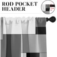 thumbnail image 3 of Black White Gray Kitchen Window Curtains Valance and Tier Set 36 Inch, Dark Grey Modern Geometric Rod Pocket Short Tier Curtain for Bathroom, Small Cafe Drapes for Kitchen Decor, 3 of 7