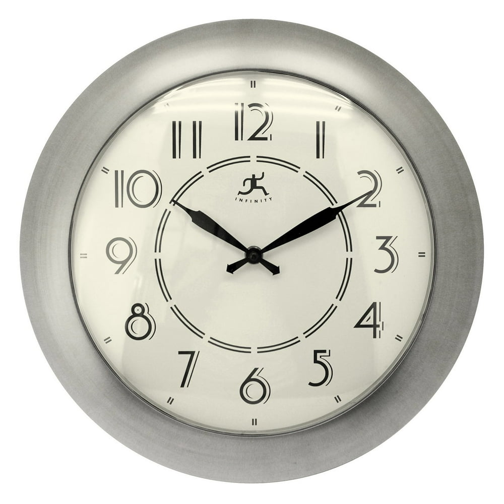 Infinity Instruments Berkeley 14.5" Wall Clock, Brushed Nickel