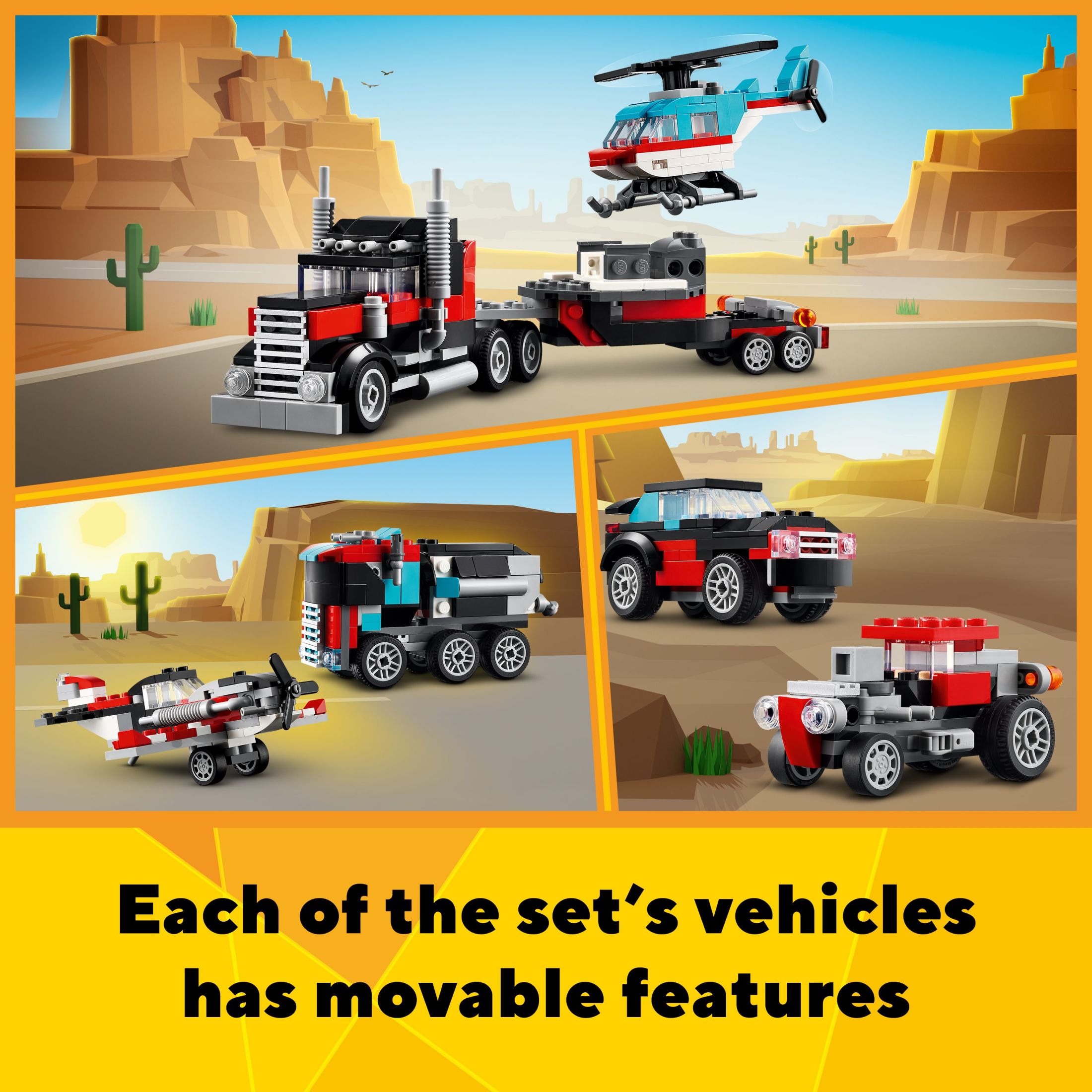 LEGO Creator Flatbed Truck With Helicopter, 270 Pieces photo 5
