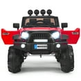 thumbnail image 1 of Patiojoy Camion pour Enfants 12V à Chevaucher 2 Sièges Véhicule Électrique pour Enfants avec Télécommande 2,4 GHz et Poignée Rétractable Rouge, 1 of 10