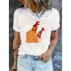 thumbnail image 1 of Chic Rooster Graphic Women's T-Shirt - Casual Crew Neck, Short Sleeve, Stretchy Polyester Blend, Machine Washable - Perfect for Summer & Casual Attire, 1 of 6