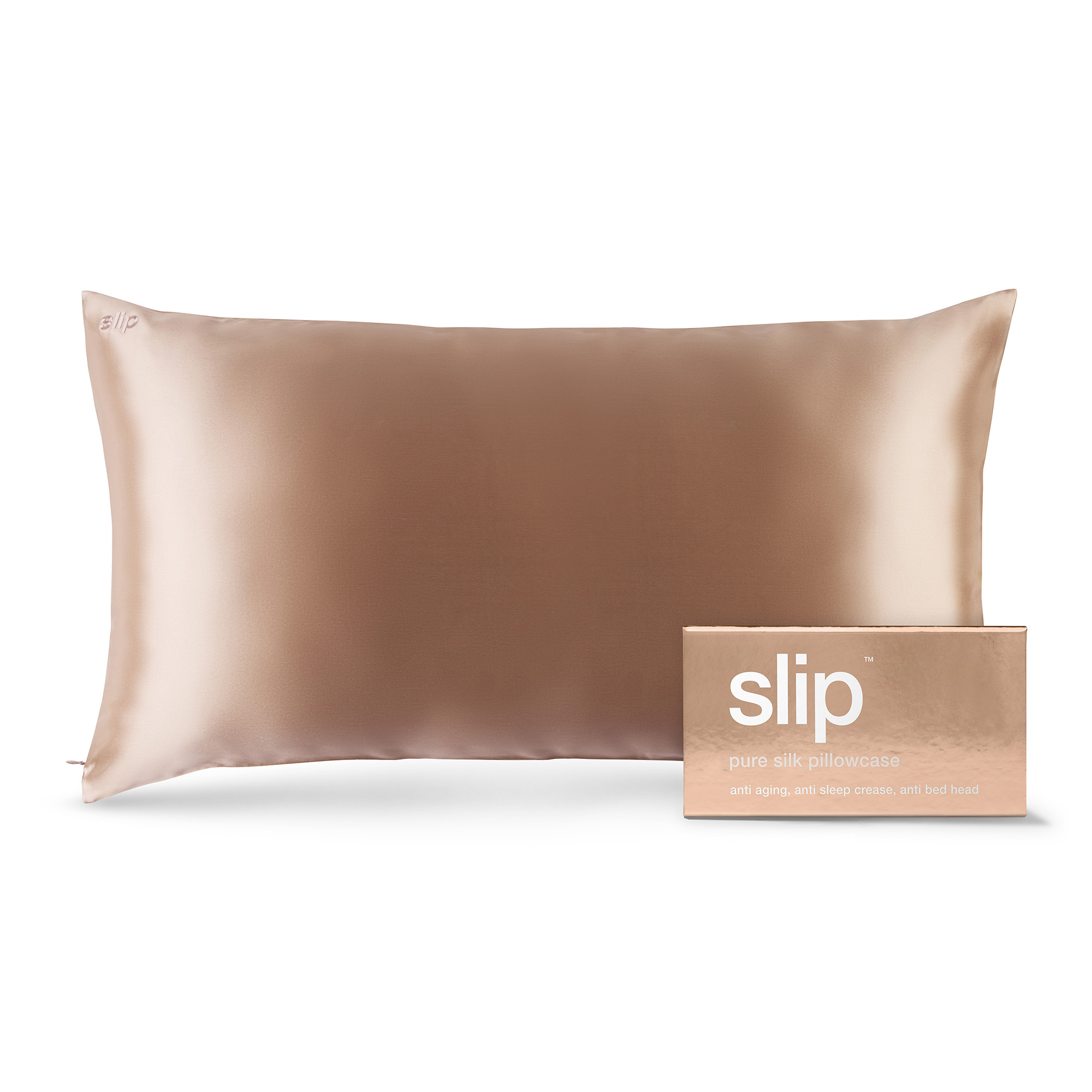 Slip Pure Silk 360 Thread Count Rose Gold Silk Pillowcase, King
