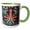 Green/White, variant on 3drose, Squid William Morris Style Nautical Sea Octopus Ocean Blue Green Red, 11oz Two-tone Black Mug