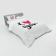 thumbnail image 3 of Ambesonne Love Bedding Set 3 Pcs, Hand Drawn Design Romantic, Twin XL, Black Hot Pink White, 3 of 3