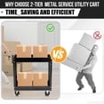 thumbnail image 5 of Garvee 2 Tier Rolling Tools Trolley, Tools Cart on Wheels, 330 Lbs Industrial Utility Cart with Pegboard, Tools Storage Cart for Mechanic, Garage, Warehouse, Workshop, Black, 5 of 7