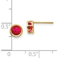 thumbnail image 4 of 14K Yellow Gold 5mm Bezel Ruby Stud Earrings (5 X 5) Made In United States xbe150, 4 of 5