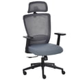 thumbnail image 1 of Vinsetto Mesh Office Chair with Lumbar Back Support High Back Swivel Task Chair, Adjustable Height Head Pillow, Blue Grey, 1 of 9