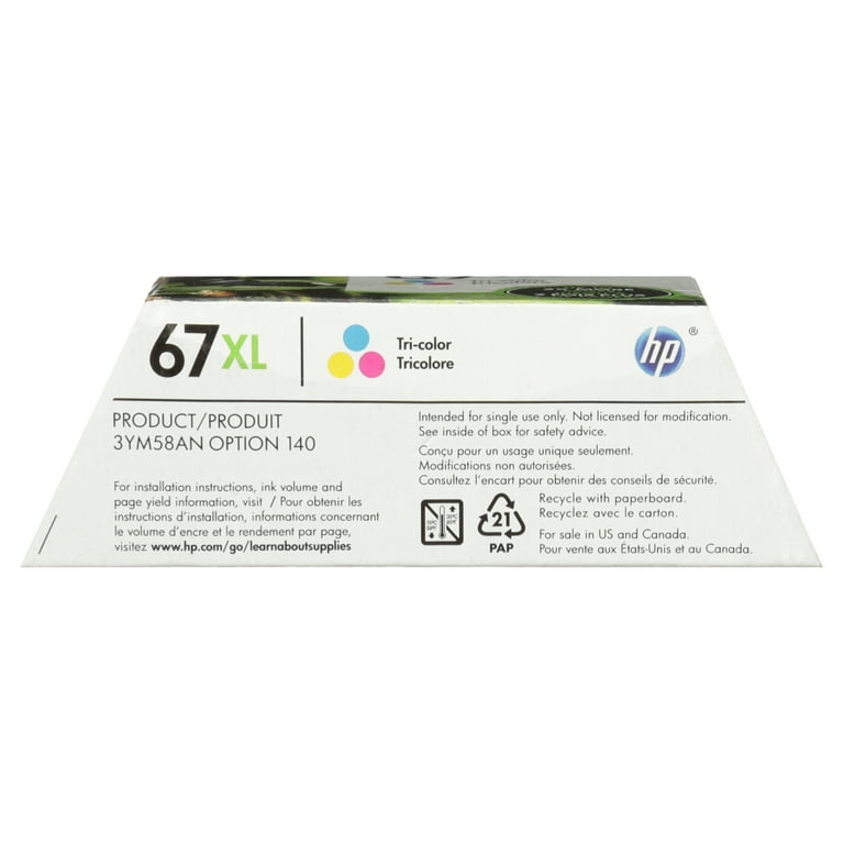Cartouche d'encre tricolore originale HP 67 (3YM55AN) - HP Store Canada
