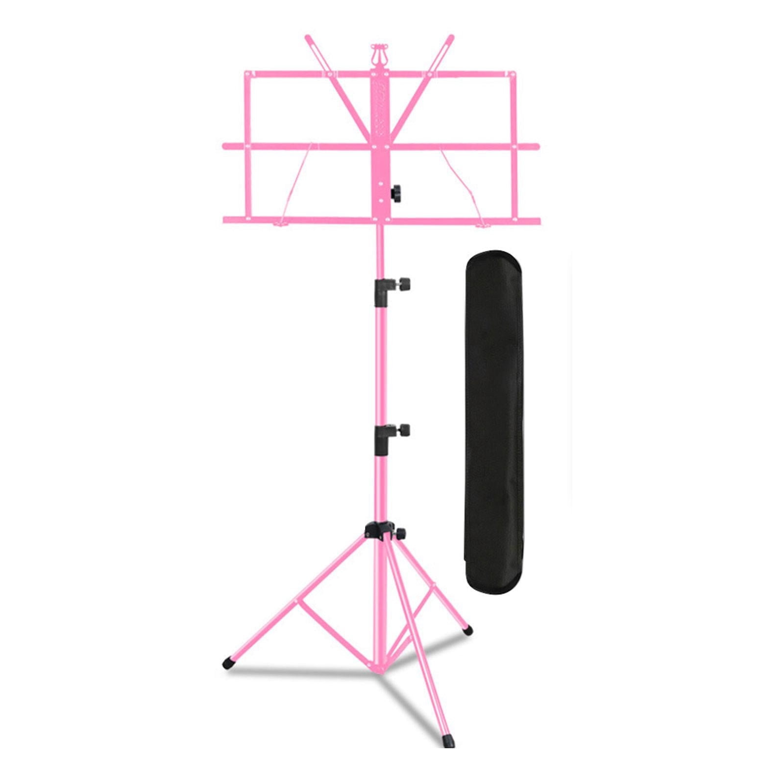 LeeQinersw Music Sheet Stand Anti Slip Height Adjustable for Performance Band Classroom Pink