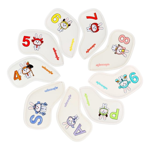 Juego de fundas de cabeza de hierro para Golf, 9 Uds., protección ligera con bordado de , funda protectora para la cabeza de hierro, ,