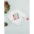 thumbnail image 3 of Seyurigaoka Christmas Baby Girls Boys Romper, Cartoon Patterns Print O-Neck Long Sleeve Bodysuit, 3 of 8