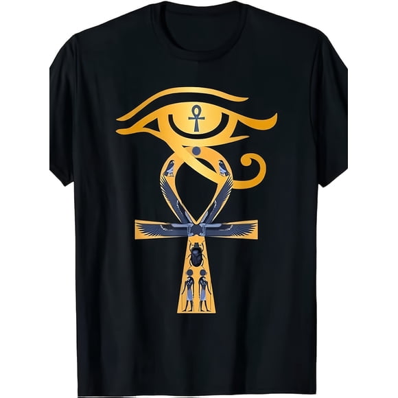 Men'S Egyptian Symbol Pattern T Shirt 100% Cotton