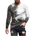 thumbnail image 2 of BLTIBY Men's Sweatshirt Spring Fall Gradient Printed Sports Pullover Round Neck Long Sleeve Top Fashin Casual Blouse Tops Gray M, 2 of 5