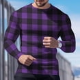 thumbnail image 5 of Xcmzpl Big and Tall Palid Shirts for Men Waffle Pullover Sweater Crew Neck Long Sleeve Knit Tops Slim Fit Dress Sweater, 5 of 6