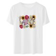 thumbnail image 3 of Camisetas de Manga Corta para Mujeres de Longitud Regular de Poliéster Sólido, Camiseta de Fiesta de Mayo Y Blusa Del Festival para la Primavera Y el Verano, 3 of 3