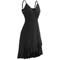 thumbnail image 4 of Vestido casual con volantes de estilo italiano ajustable con cuello en V floral de verano para mujer, 4 of 6